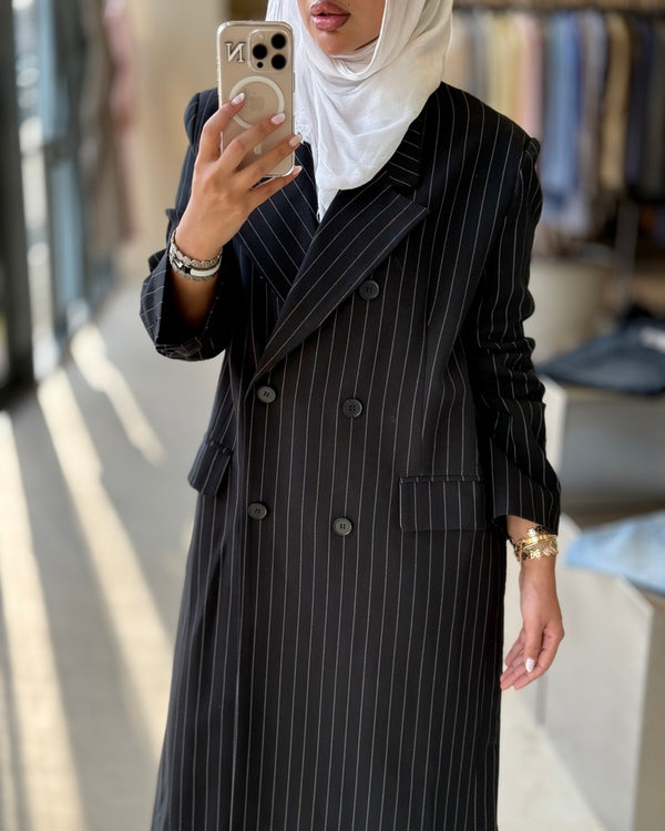 Long Blazer Striped Set 6Buttons