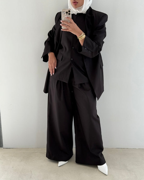 3PC Blazer Set w/ Waist Wrap