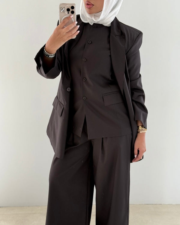 3PC Blazer Set w/ Waist Wrap