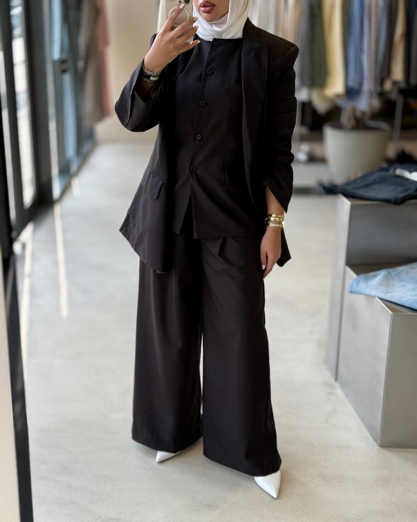3PC Blazer Set w/ Waist Wrap