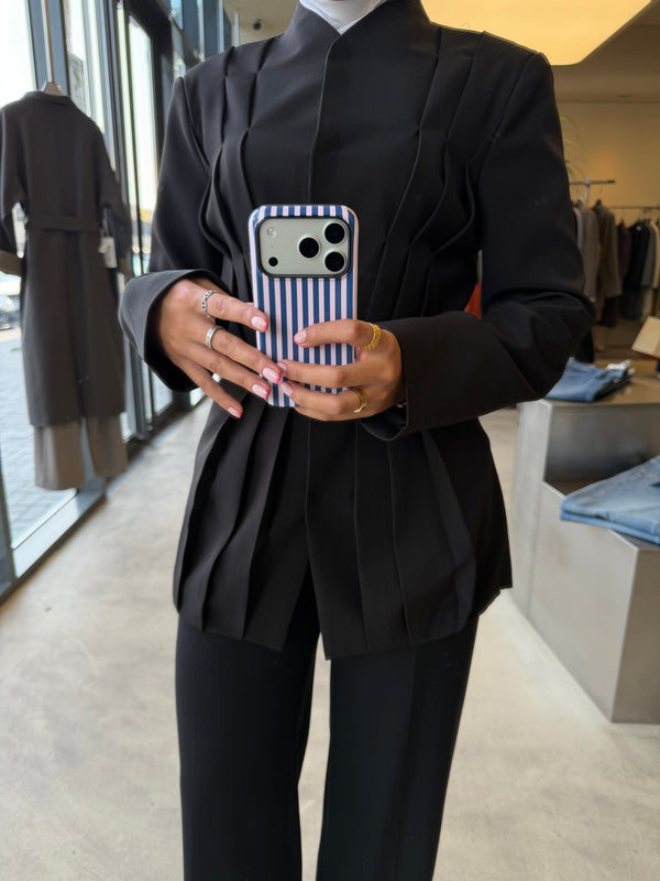 Pleated Peplum Blazer
