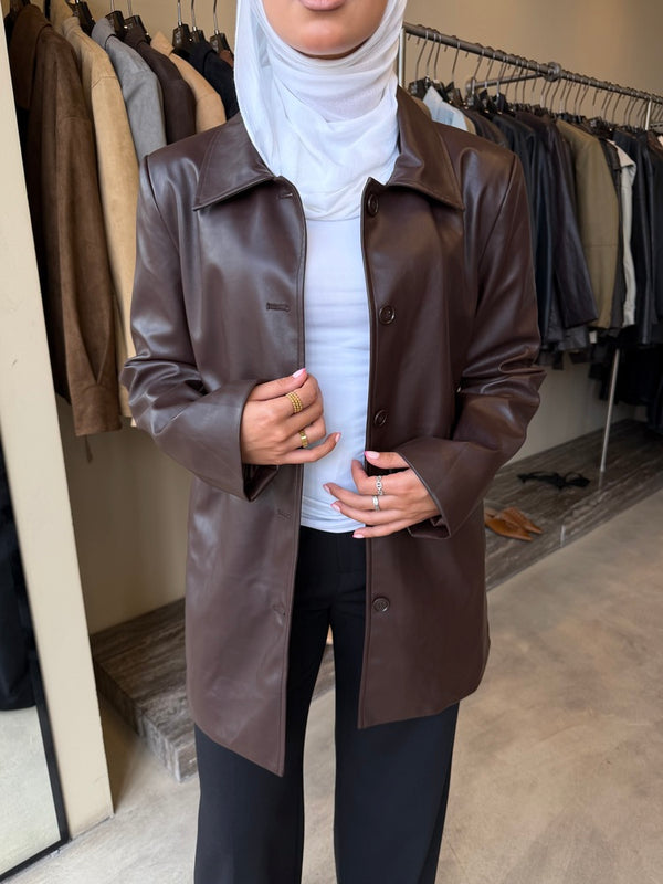 Button-down Leather Jacket