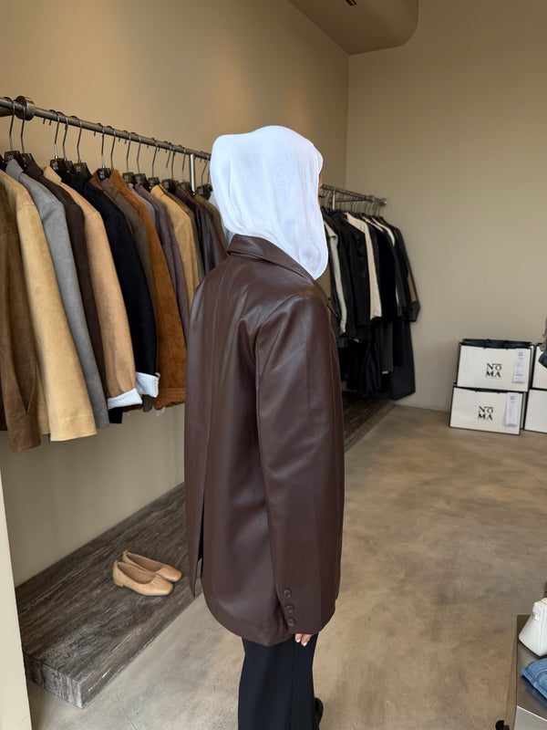 Button-down Leather Jacket