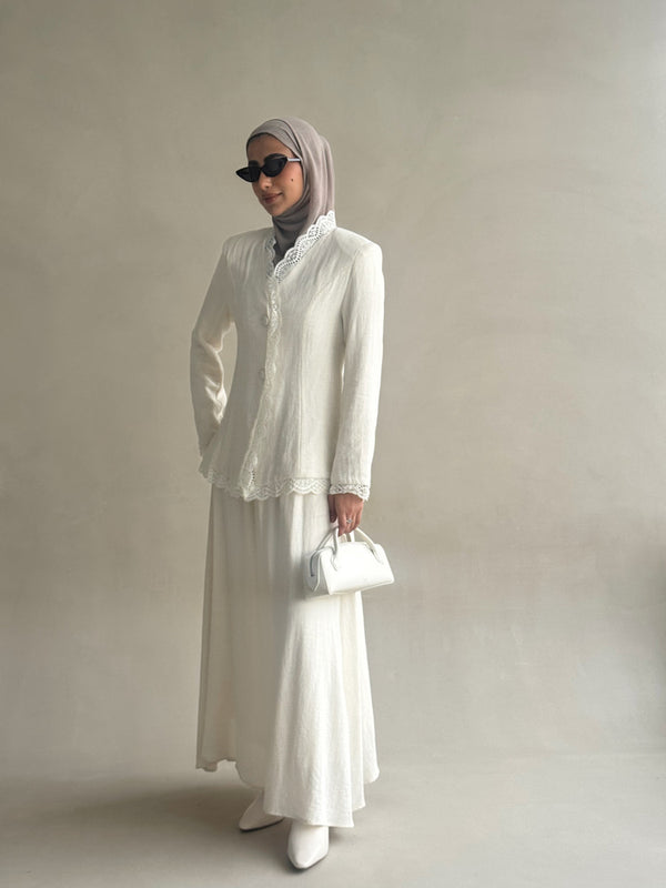 Lace Draped Skirt Sets