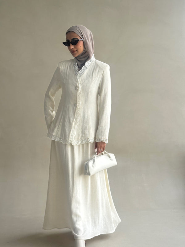 Lace Draped Skirt Sets