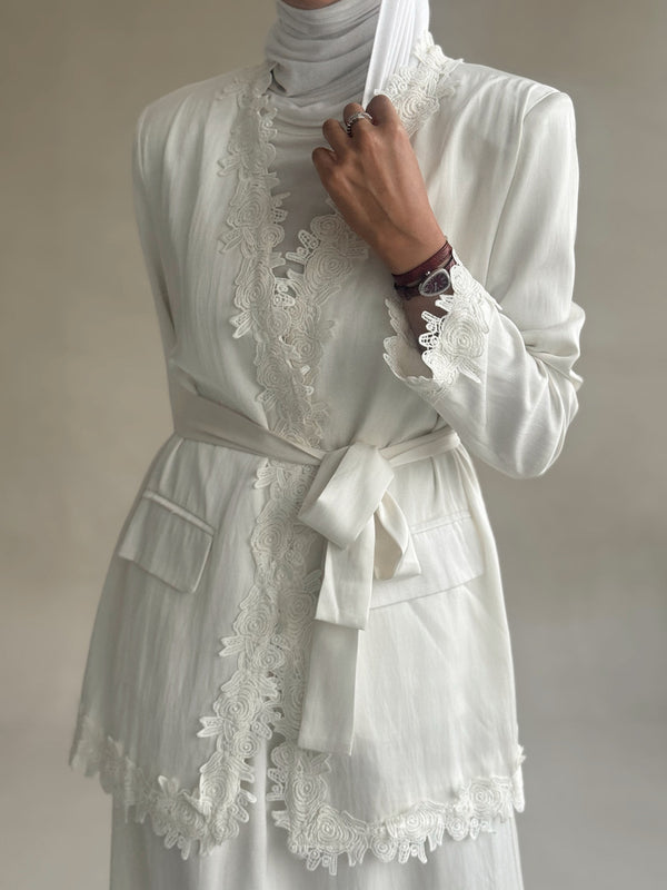Satin Floral  Laced  Set