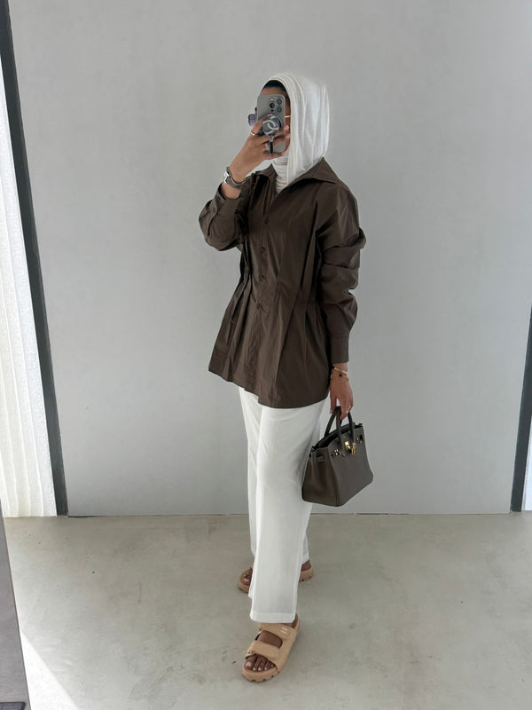 Waisted Pleated Shirts