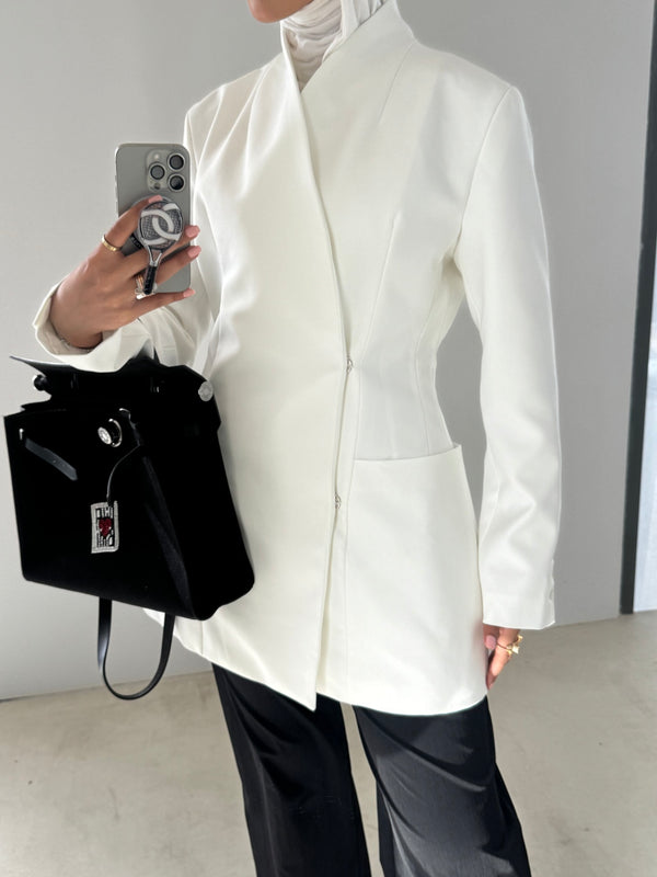 Elegant Collarless Blazer