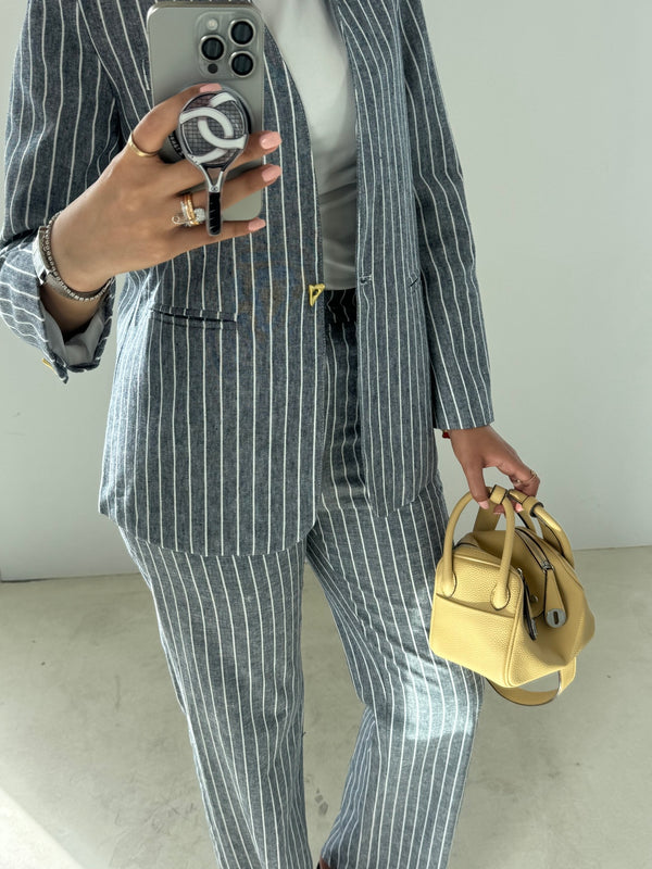 Triangular Golden Button Stripe Set