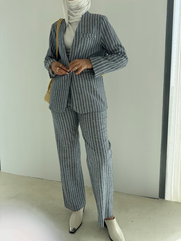 Triangular Golden Button Stripe Set
