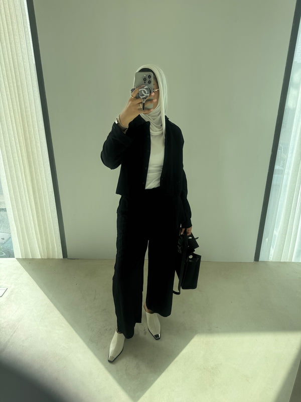 Shirt Lace Up Waist Wrap Pants Set