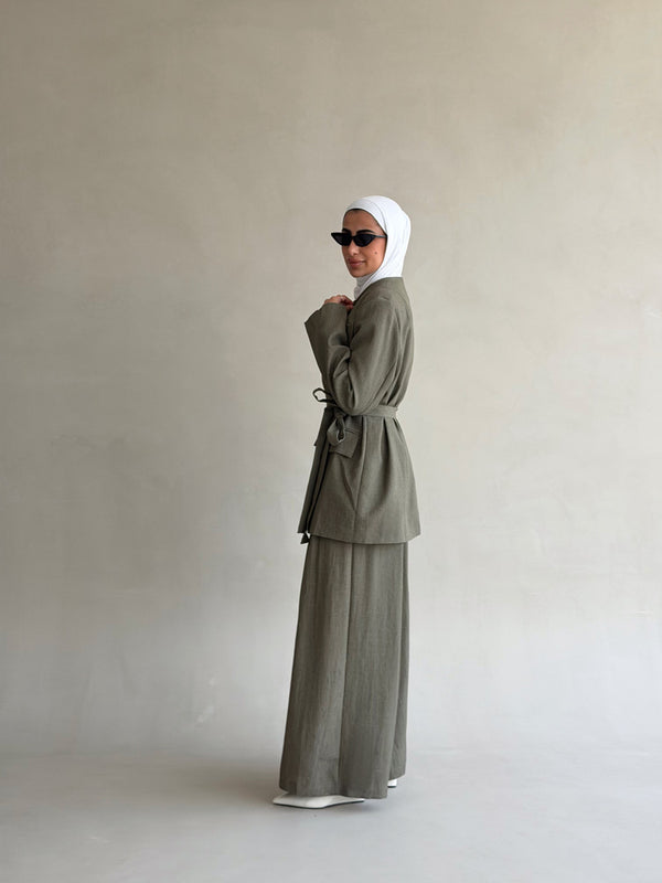 Center-tied Blazer Set