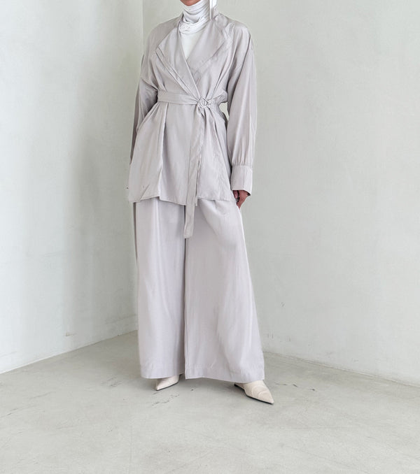 Double Collared Top Pants 2PC Set