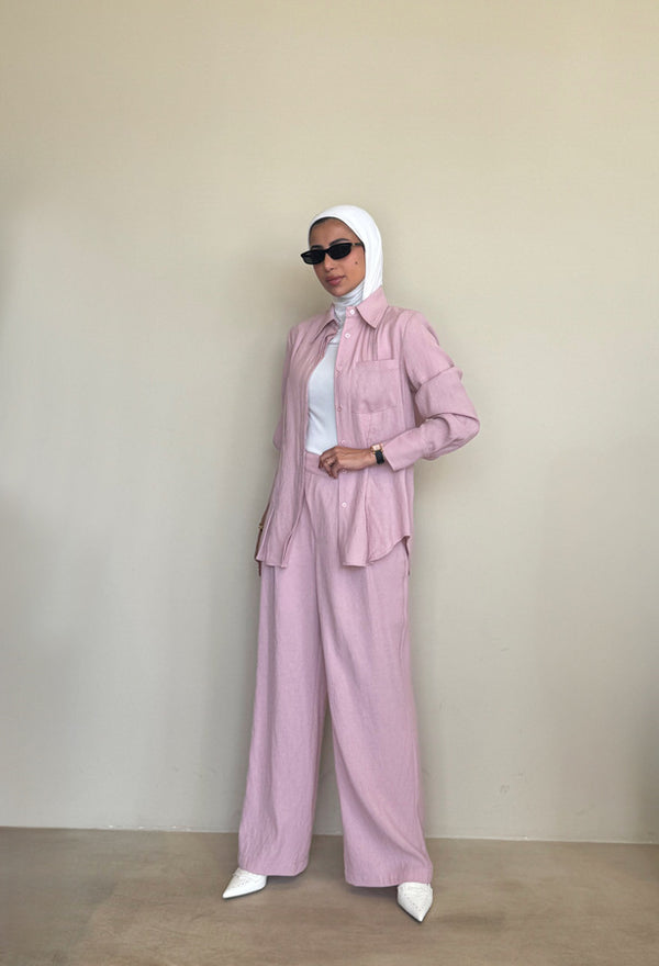 Linen Sewed Pleats  2PC Sets