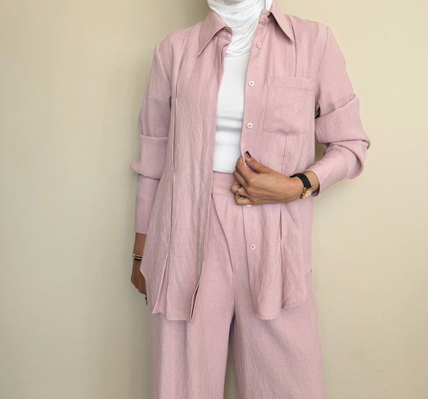 Linen Sewed Pleats  2PC Sets