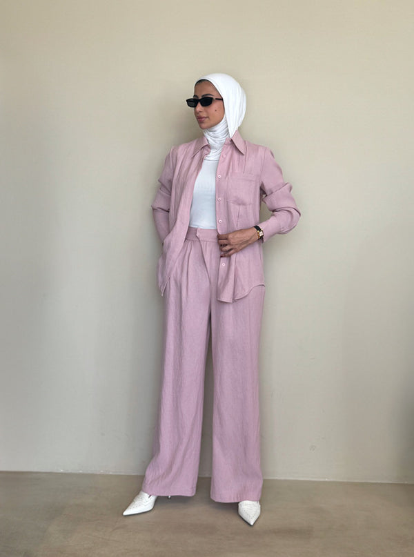 Linen Sewed Pleats  2PC Sets