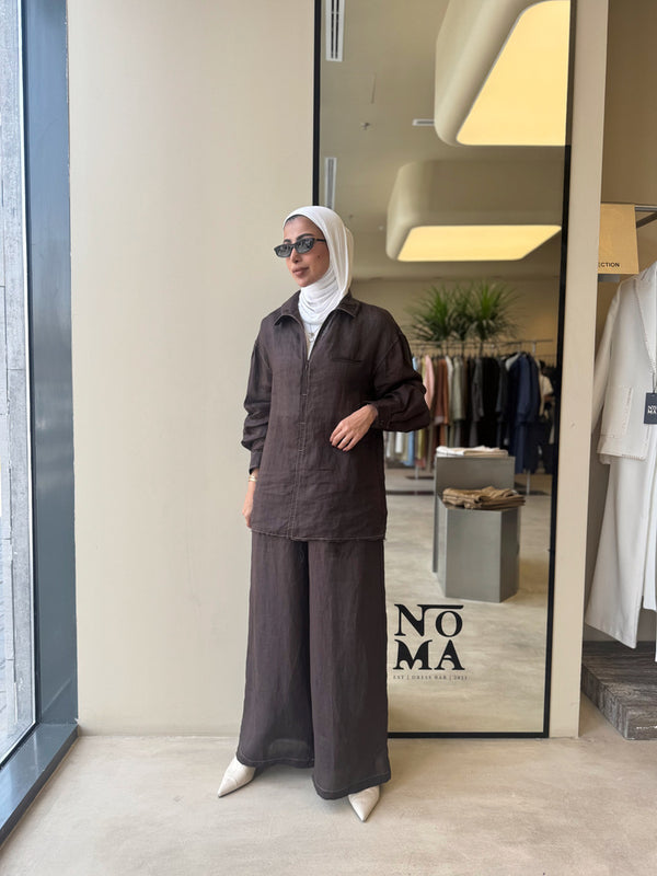 Linen Stand Collar Stitched Sets