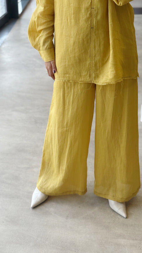 Linen Stand Collar Stitched Sets