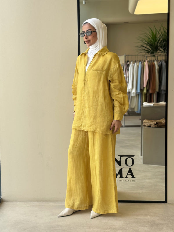 Linen Stand Collar Stitched Sets
