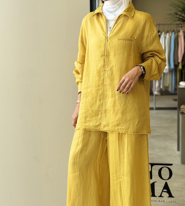 Linen Stand Collar Stitched Sets