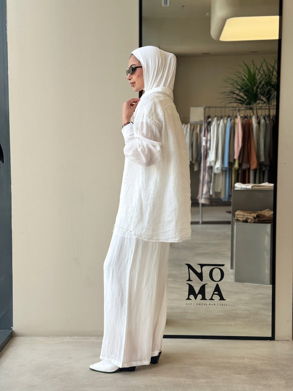 Linen Stand Collar Stitched Sets
