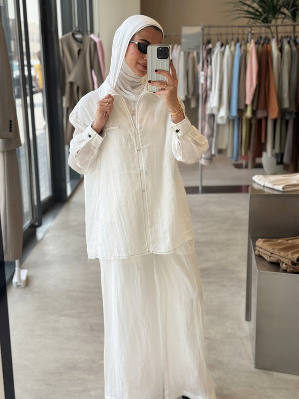 Linen Stand Collar Stitched Sets