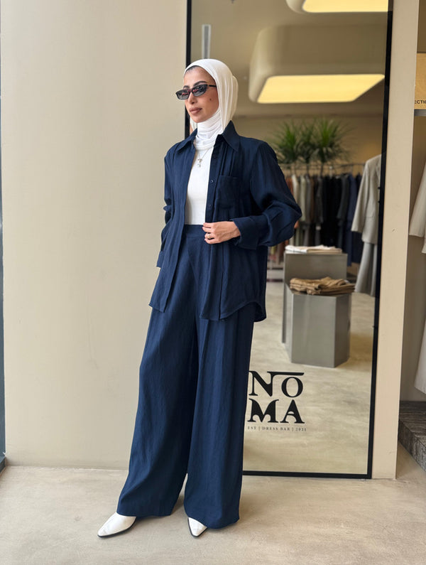 Linen Sewed Pleats  2PC Sets