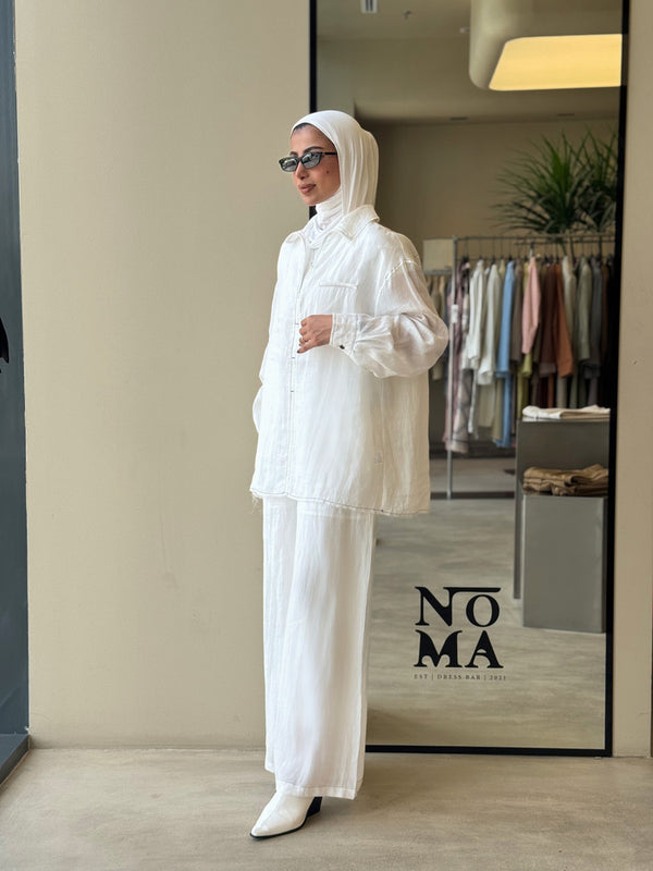 Linen Stand Collar Stitched Sets