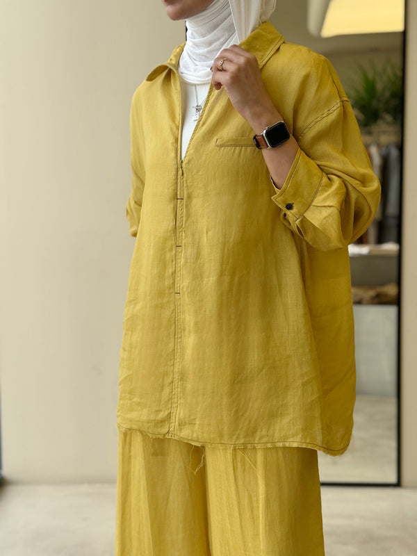 Linen Stand Collar Stitched Sets