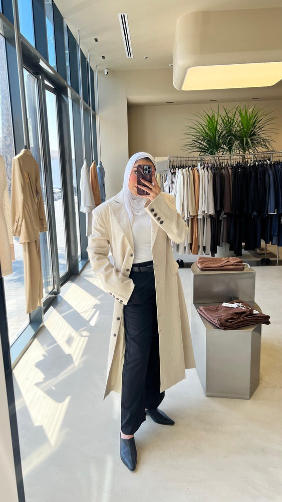 9 Buttoned Cotton Linen Coat