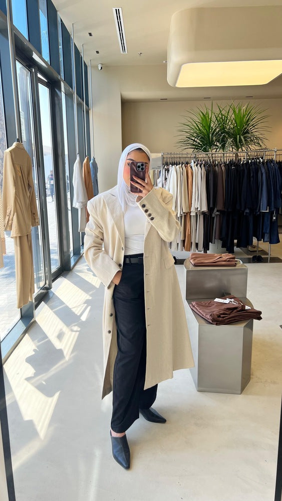 9 Buttoned Cotton Linen Coat
