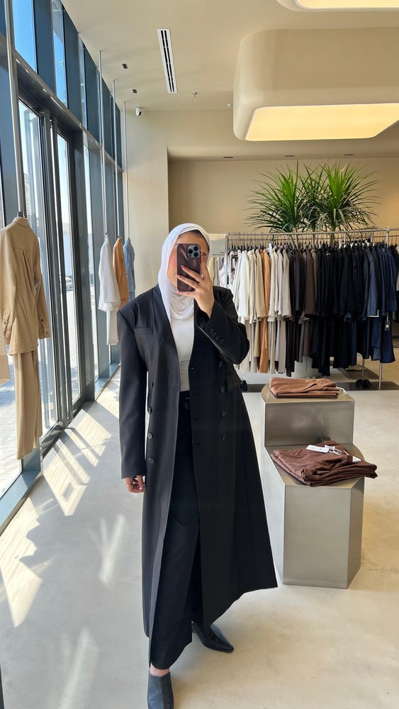 V-neck Long Blazer w/ 8 Buttons