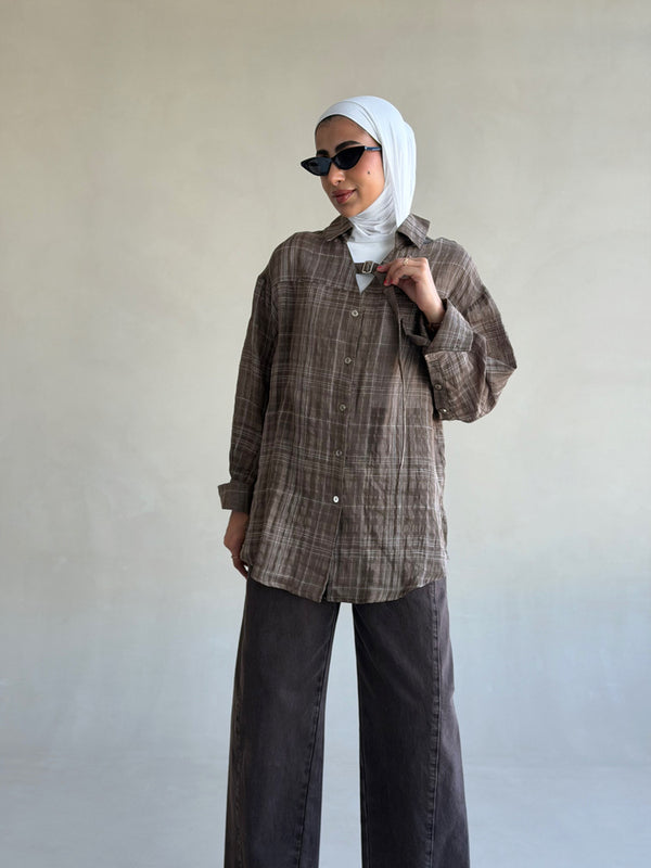 Dark-toned Plaid Shirt