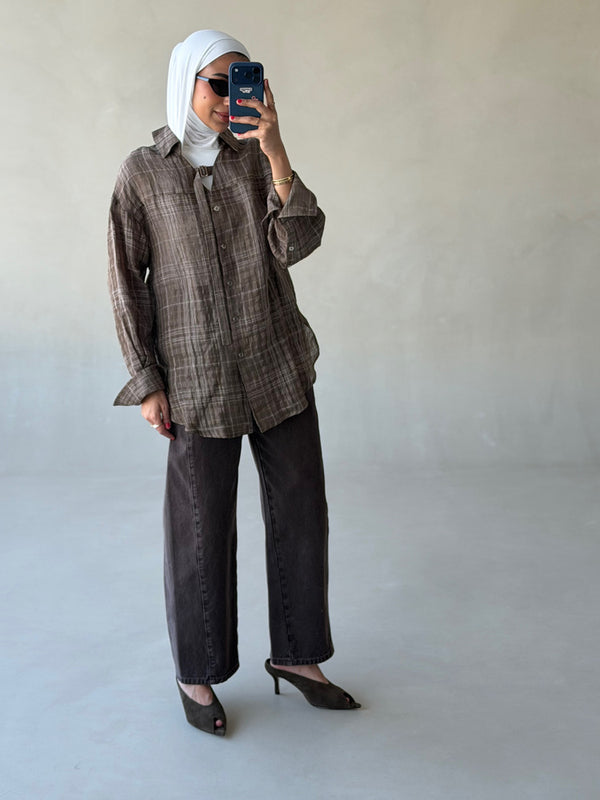 Dark-toned Plaid Shirt