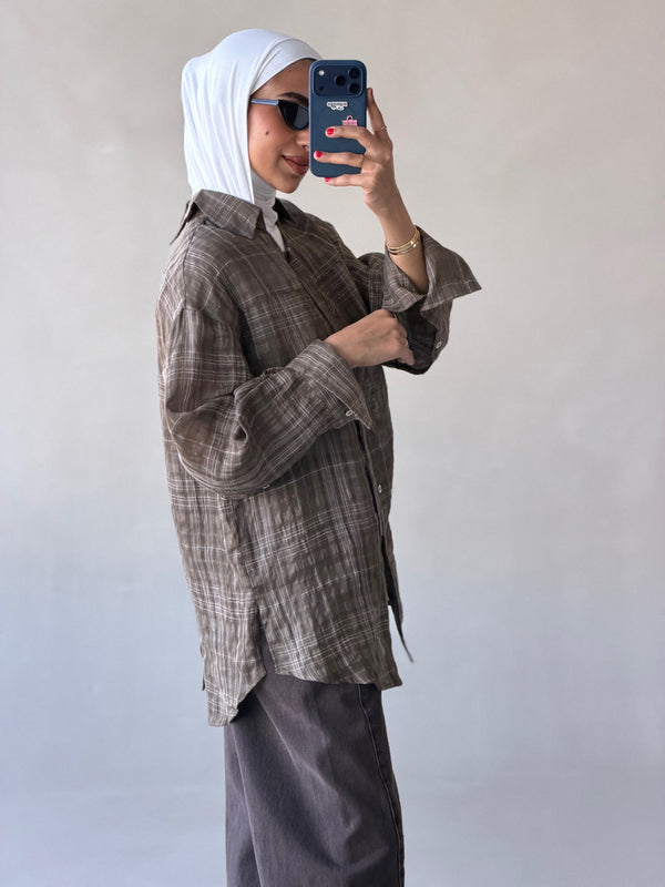 Dark-toned Plaid Shirt