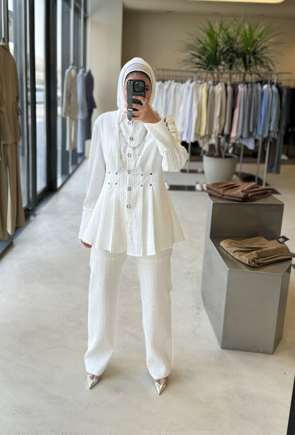 Buttons Pleat 2PC Set