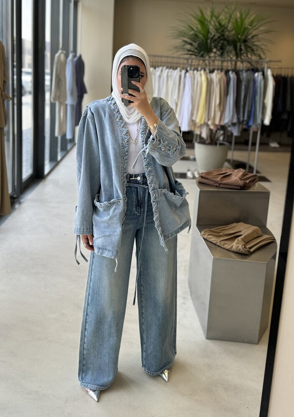 Lace up Bandage Denim