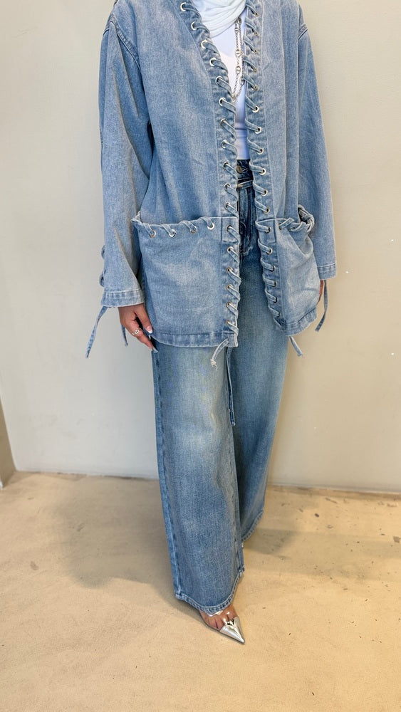 Lace up Bandage Denim
