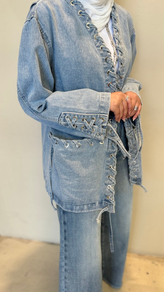 Lace up Bandage Denim