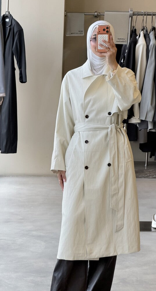 Luxe Leather Trench Coat w/Belt