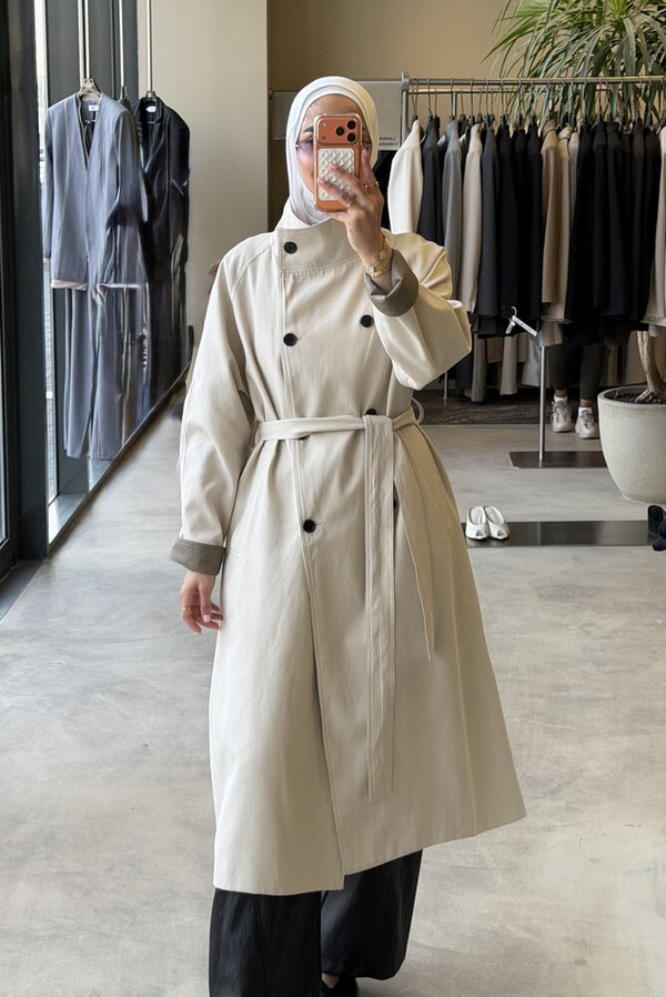 7-button Belted Trench Coat