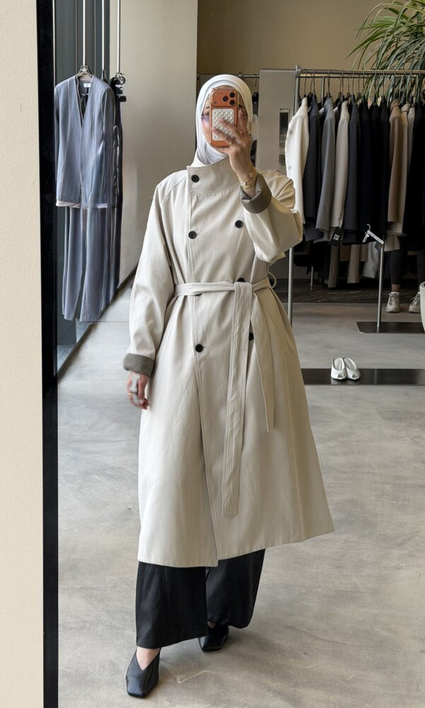 7-button Belted Trench Coat