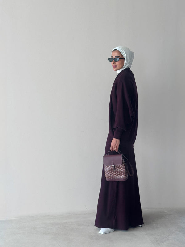 Knitted Batwing Sleeve  + Dress 2PC Set