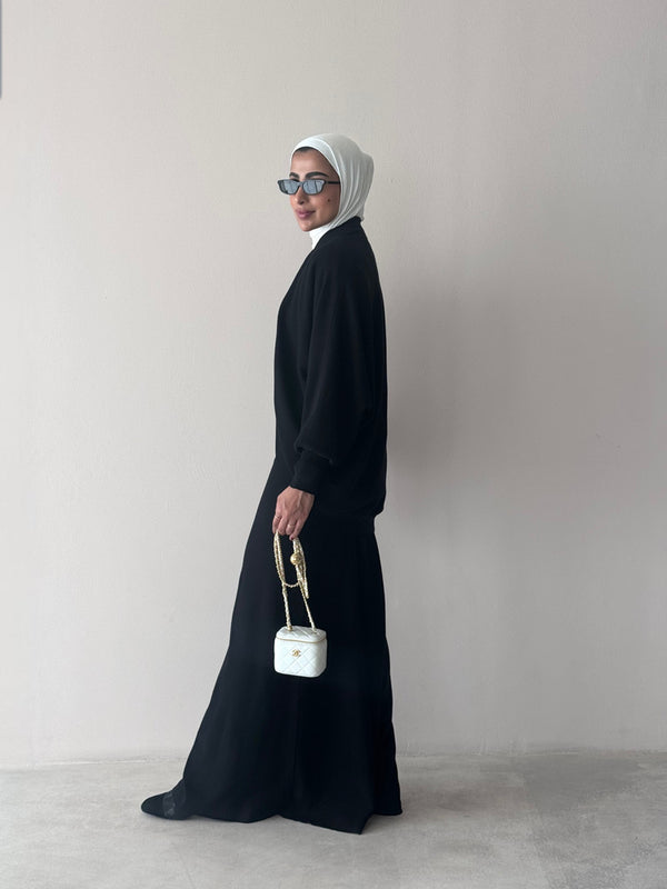 Knitted Batwing Sleeve  + Dress 2PC Set