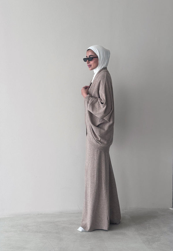 Knitted Batwing Sleeve  + Dress 2PC Set