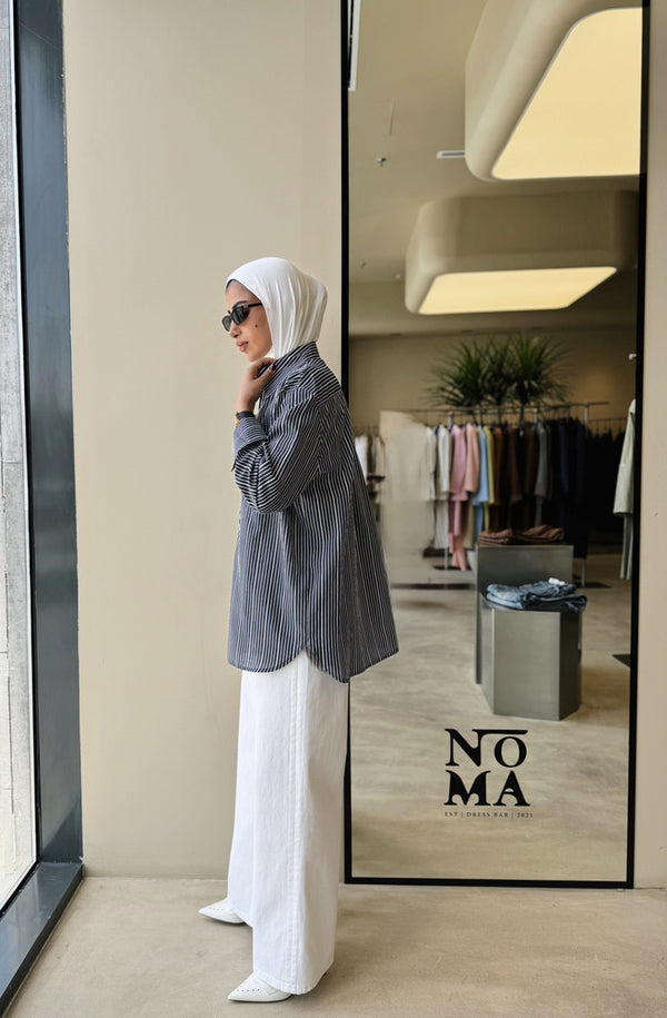Zippered Stripe Shirt