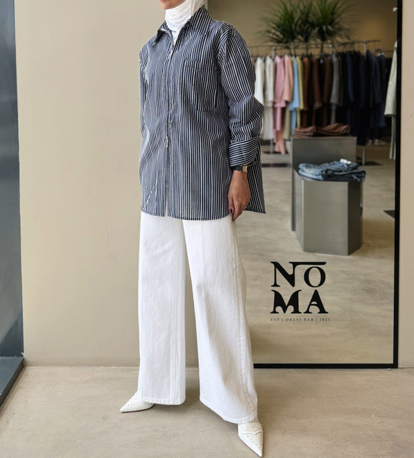 Zippered Stripe Shirt