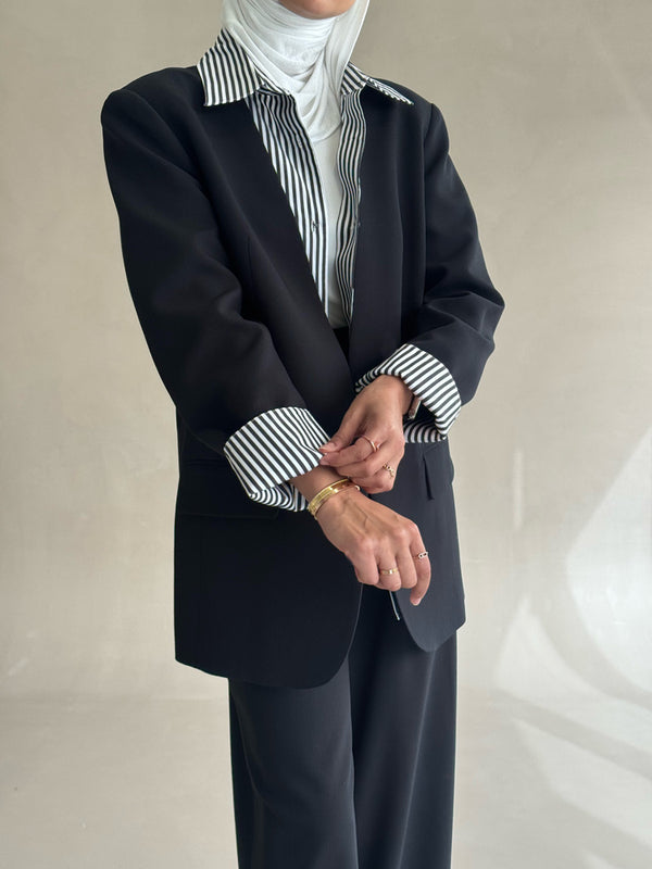 Striped Collared Suit