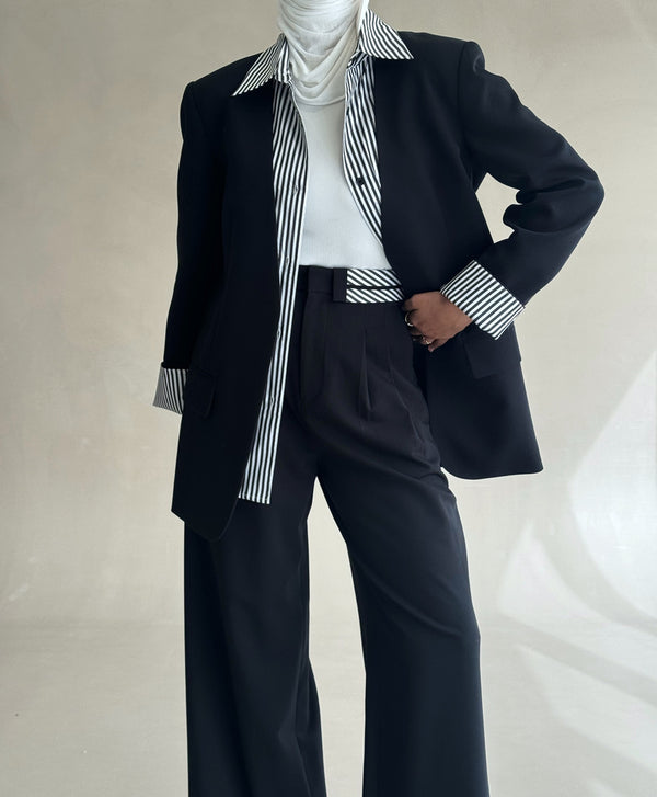 Striped Collared Suit