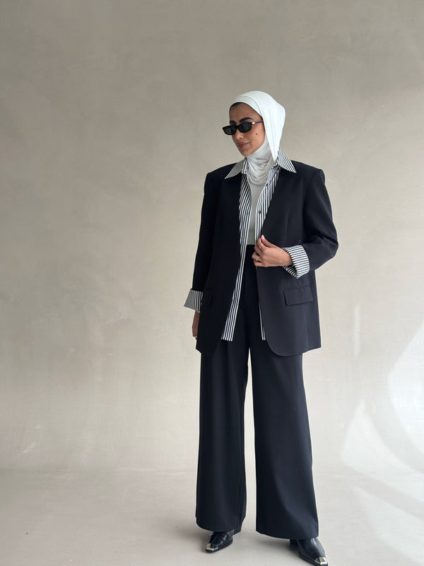 Striped Collared Suit